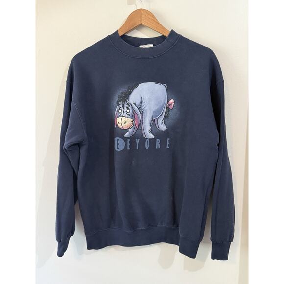 Disney Winnie The Pooh Eeyore Crew Neck Sweatshirt Med 90s Made In USA - Picture 1 of 5